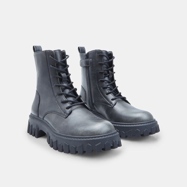 Anfibi da bambina con suola track Bata, Nero