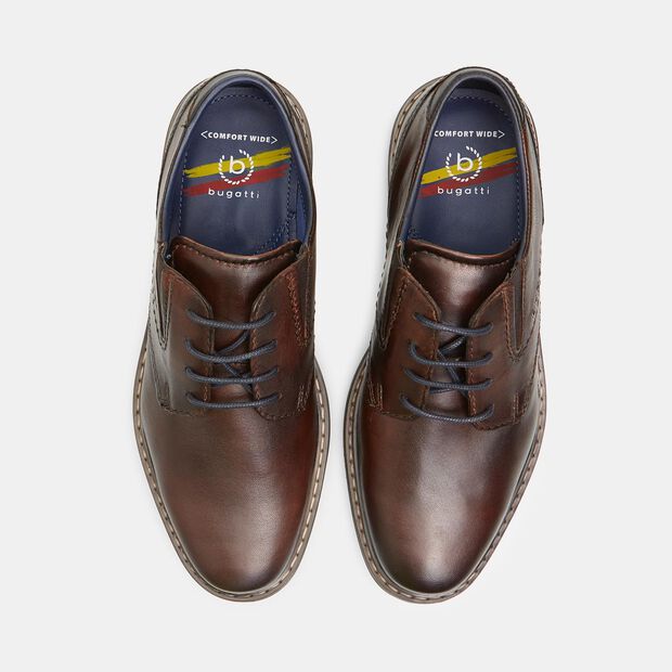 Stringata in Pelle da uomo Bugatti , Marrone