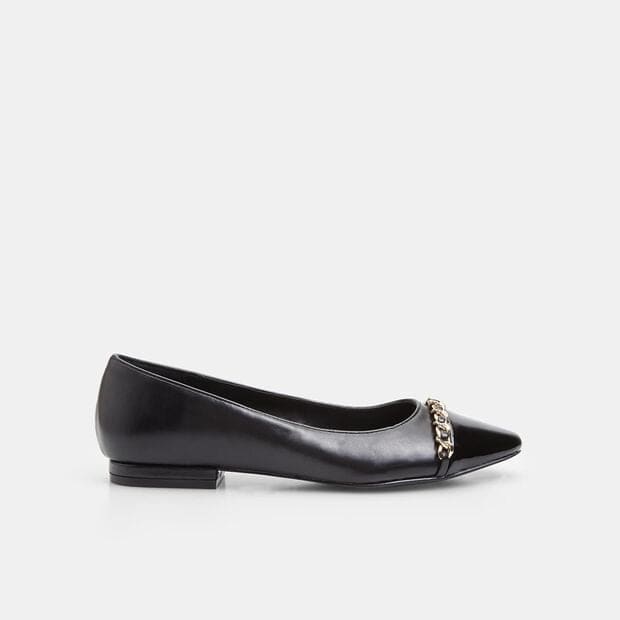 Ballerina da donna con catena, Nero