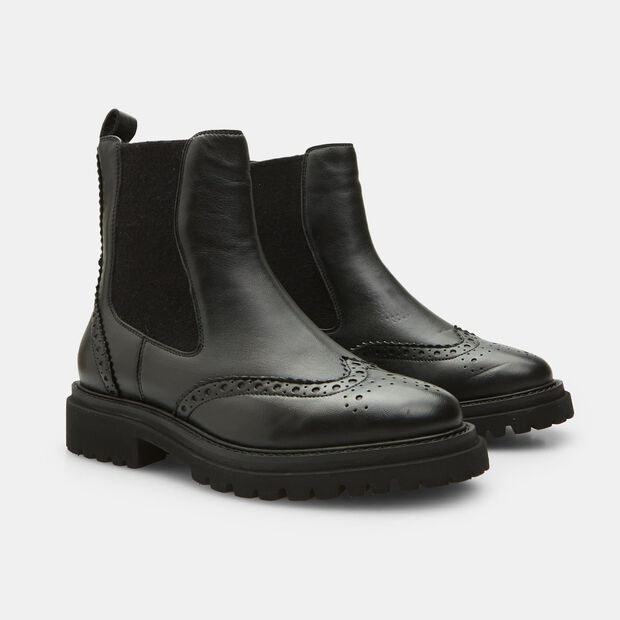 Stivaletto da donna in pelle, Nero