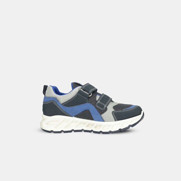 Sneakers bambino in suede, Blu