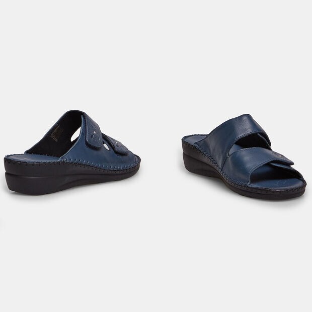 Ciabatte comfort con strappo, Blu