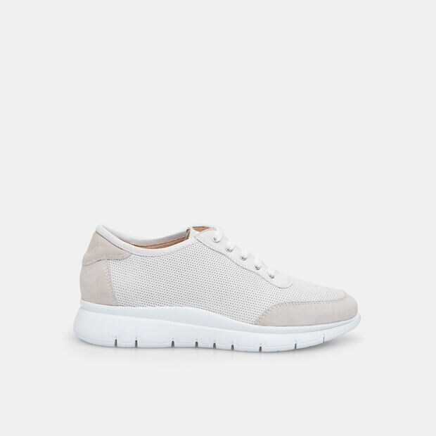 Sneaker da donna in pelle, Beige