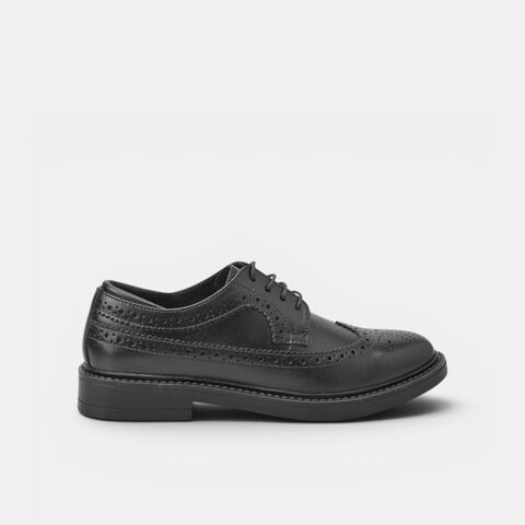 Stringate da donna in pelle, Nero
