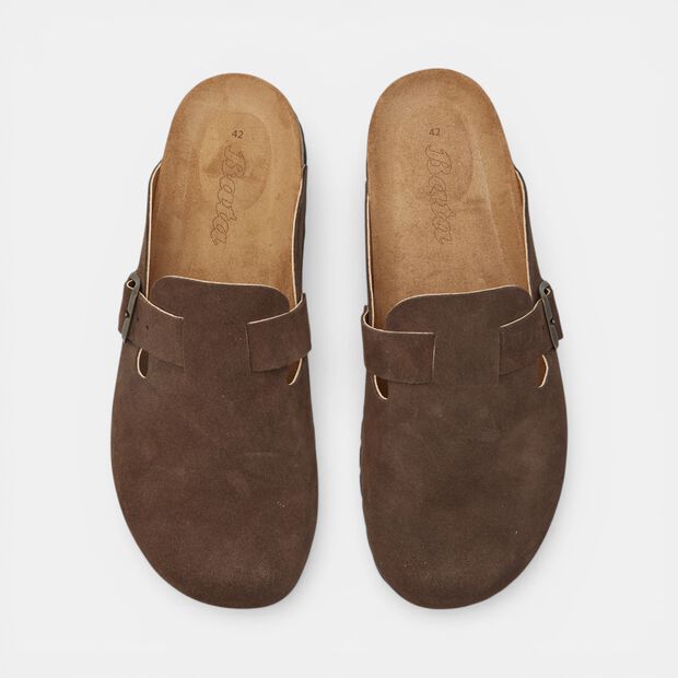 Clog in suede da uomo Bata, Marrone
