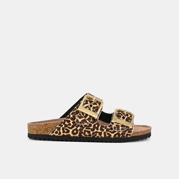 Sandalo con doppia fascia con fibbia Colors of California, Animalier