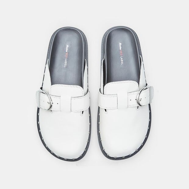 Loafer da donna con fibbia e borchie Bata Red Label, Bianco