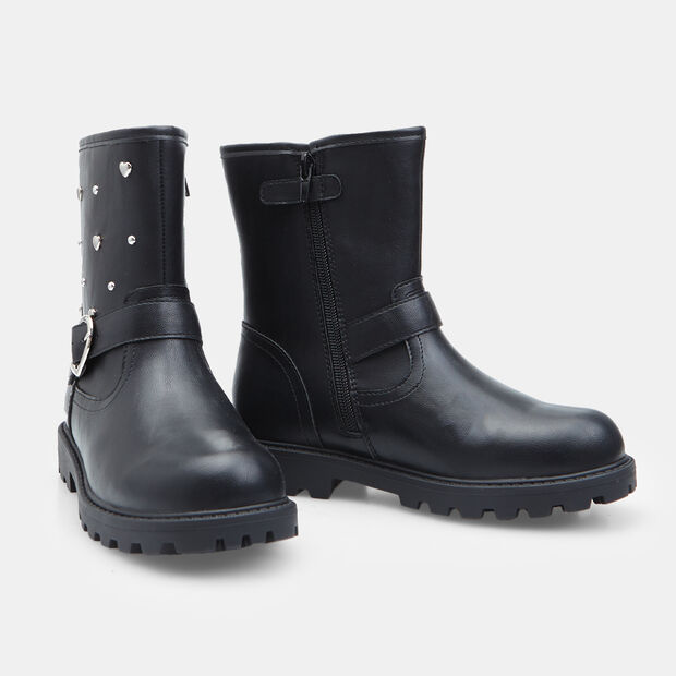 Stivaletti da bambina con fibbia e applicazioni Bata, Nero