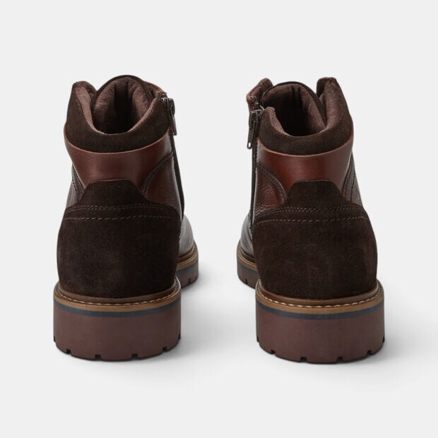 Stivaletto stringato in pelle da uomo Bata , Marrone