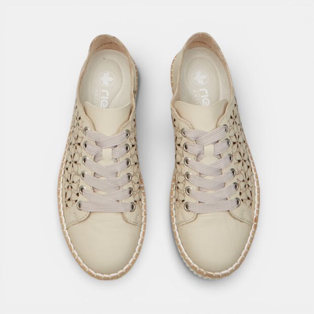 Sneaker da donna in pelle traforata Rieker, Beige
