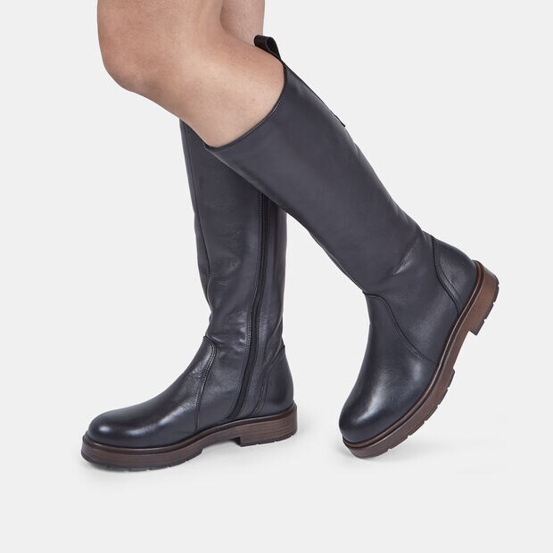 Stivali in pelle liscia da donna, 