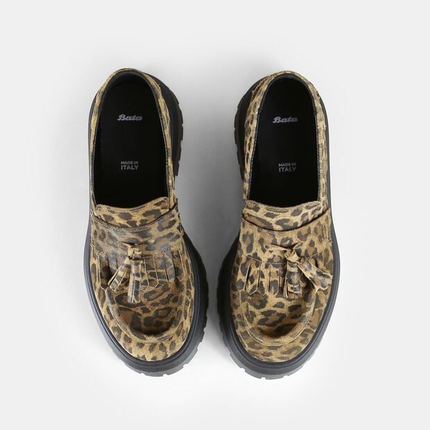 Mocassino da donna in suede, Animalier