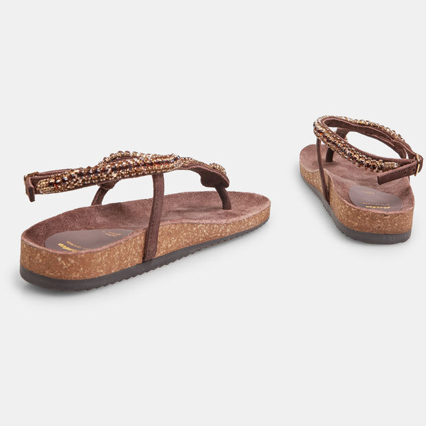 Sandali da donna flat in suede, 