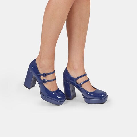 D&eacute;collet&eacute; da donna con doppio cinturino , Blu