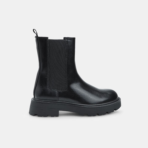 Chelsea boots alti da donna con suola track, Nero