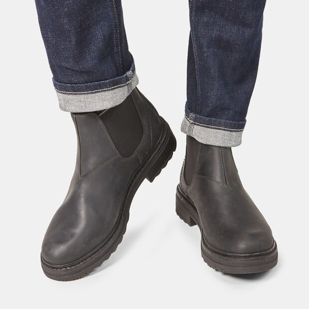 Chelsea boots da uomo in pelle, Nero