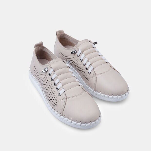 Sneakers da donna in pelle, Marrone