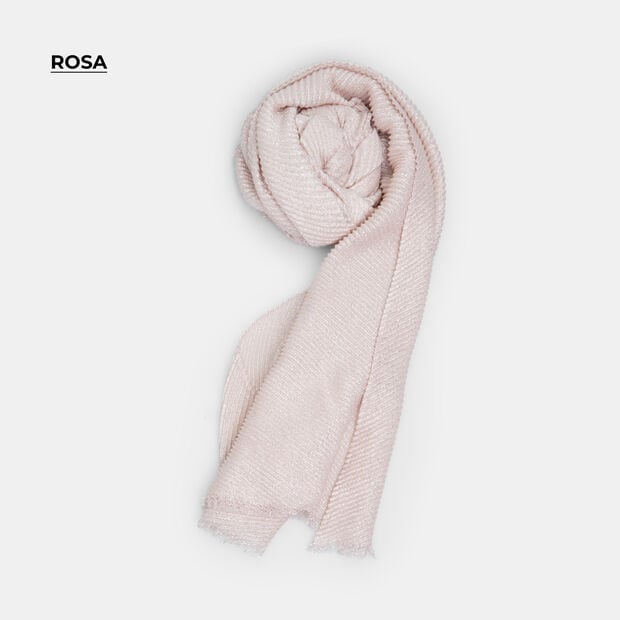 Sciarpa da donna plissettata con inserti in lurex, Multicolor