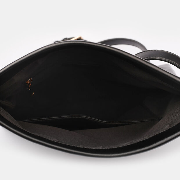 Damska torebka crossbody z wystającym wzorem, czarny