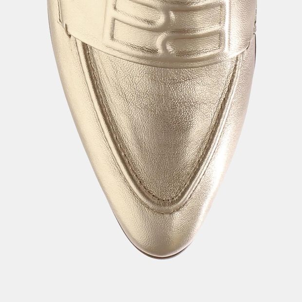 Sk&oacute;rzane baleriny slingback H&ouml;gl Ginger, złoty
