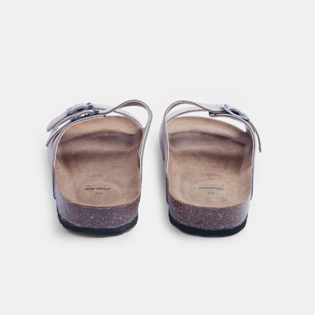 Męskie sk&oacute;rzane klapki footbed Bata, brązowy