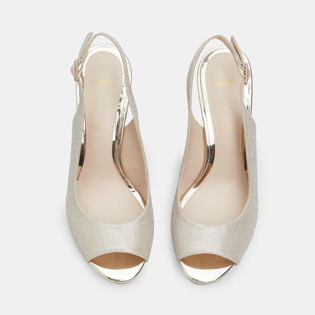 Damskie sandały typu slingback, złoty