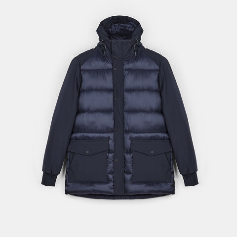 Męska pikowana kurtka z techniczną tkaniną Baťa, niebieski