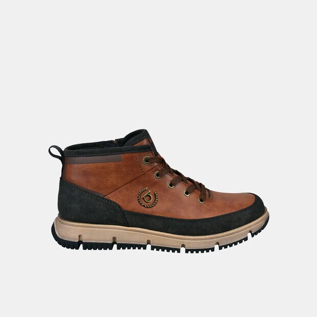 Męskie outdoorowe buty za kostkę z sk&oacute;ry Bugatti, brązowy