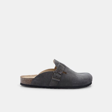 Męskie zamszowe klapki footbed Baťa, szary