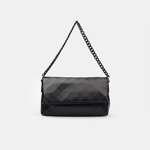 Damska torebka crossbody z wystającym wzorem, czarny