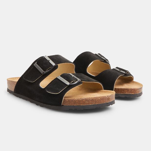 Męskie sk&oacute;rzane klapki footbed Bata, 