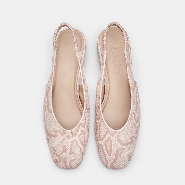 Damskie cz&oacute;łenka typu slingback na obcasie typu block, r&oacute;żowy