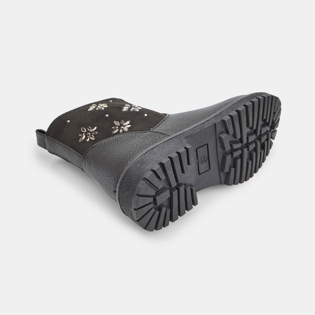 Botki dla dziewczynek na zamek błyskawiczny Baťa, czarny