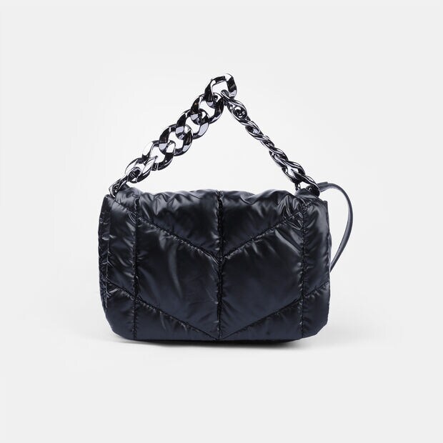Damska mała torebka crossbody z błyszczącym łańcuszkiem, 