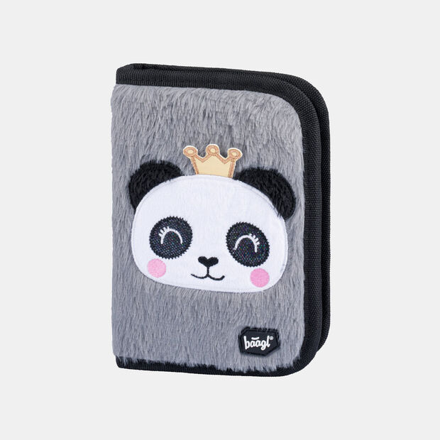 Dziecięcy pi&oacute;rnik z jednym zamkiem panda Baagl, szary