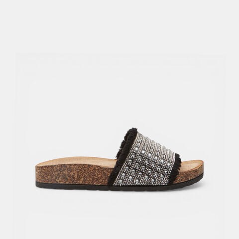 Damskie letnie klapki footbed Baťa, czarny
