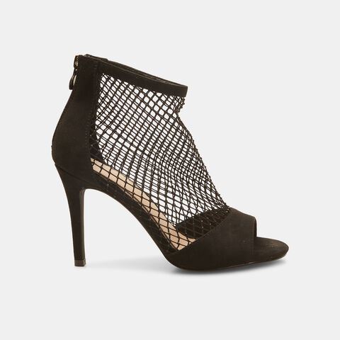 Damskie siateczkowe sandały za kostkę., czarny