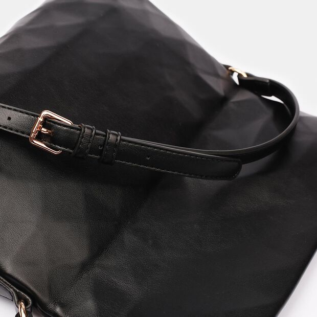 Damska torebka crossbody z wystającym wzorem, czarny