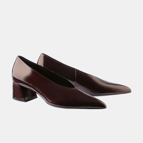 Högl damskie eleganckie czółenka na obcasie do miasta, czerwony