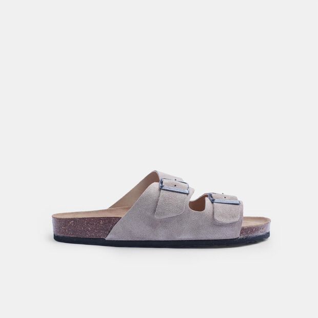 Męskie sk&oacute;rzane klapki footbed Bata, brązowy