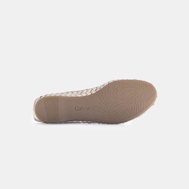Sk&oacute;rzane slingback baleriny Gabor, złoty
