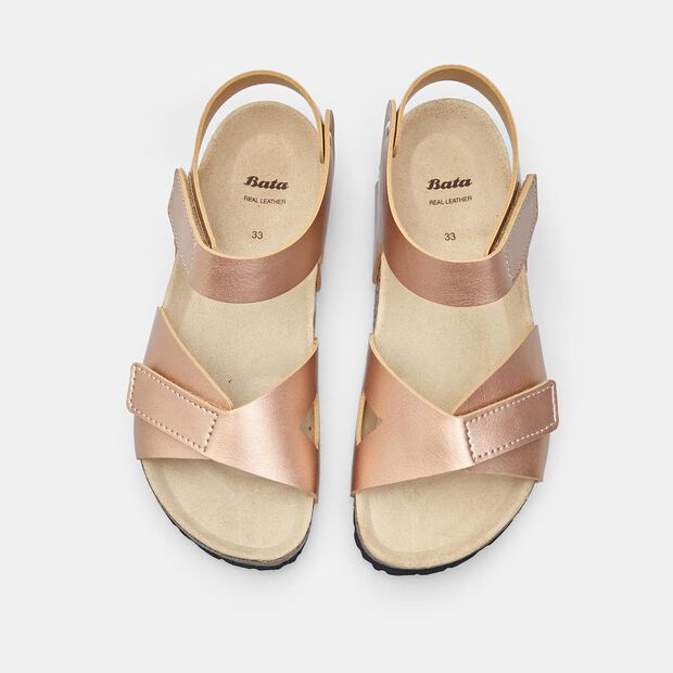 Dziewczęce letnie footbed sandały Baťa, r&oacute;żowy