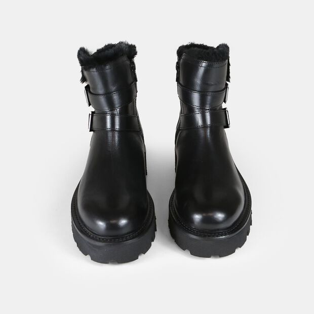 Damskie zimowe sk&oacute;rzane buty chunky kontykowe Bata, czarny