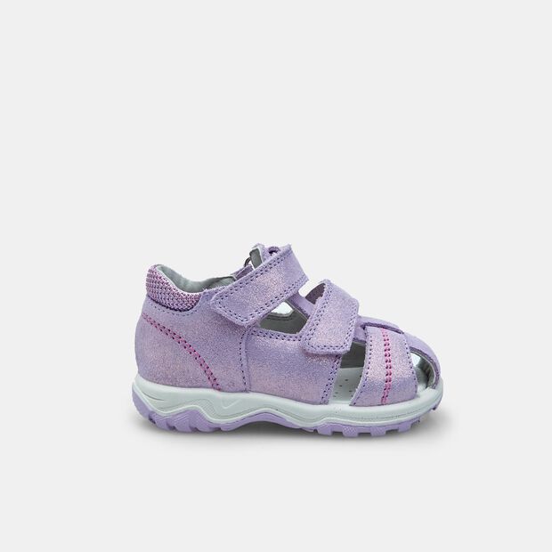 Skórzane letnie sandały dla dziewczynek Bubblegummers, fuksja