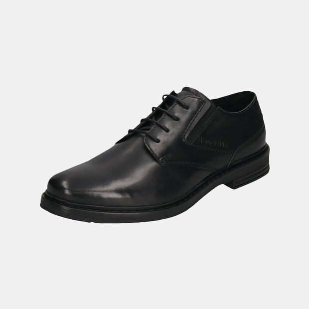 Męski skórzany but sznurowany Bugatti, czarny