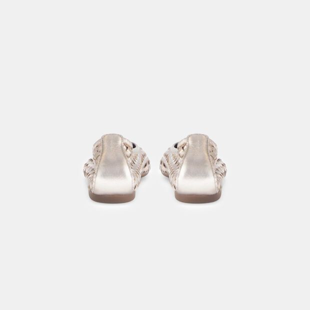 Sk&oacute;rzane slingback baleriny Gabor, złoty