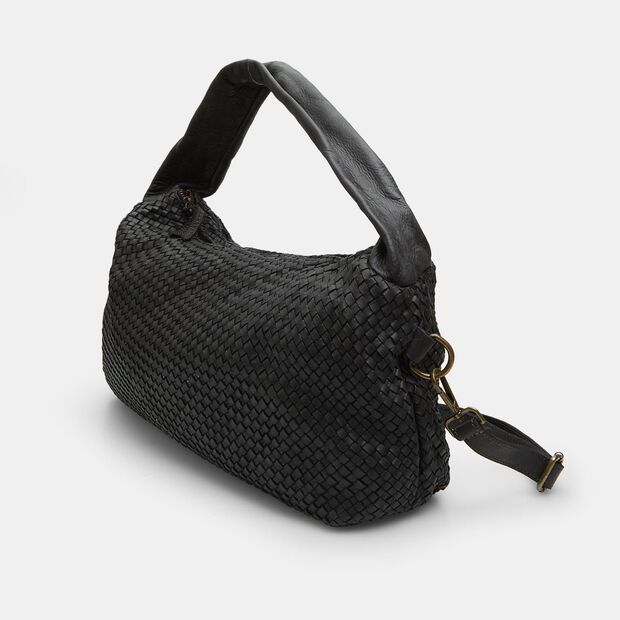 Damska sk&oacute;rzana torba hobo Bata, czarny