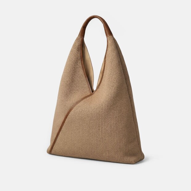 Damska torba hobo z rafii Bata, piaszczysta