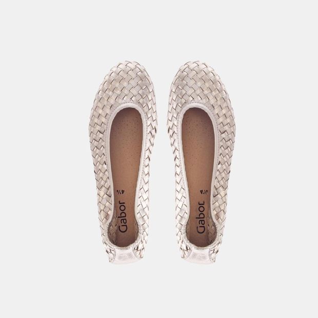 Gabor kožen&eacute; slingback baler&iacute;ny, zlat&aacute;