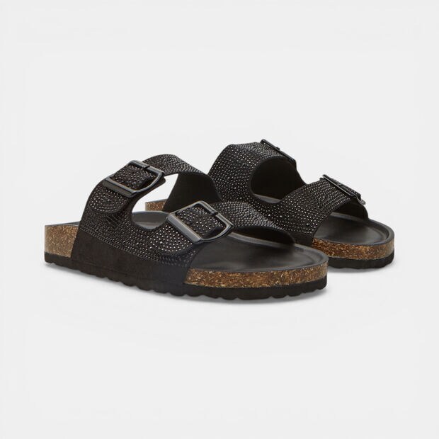 D&aacute;mske footbed pantofle Baťa, čierna